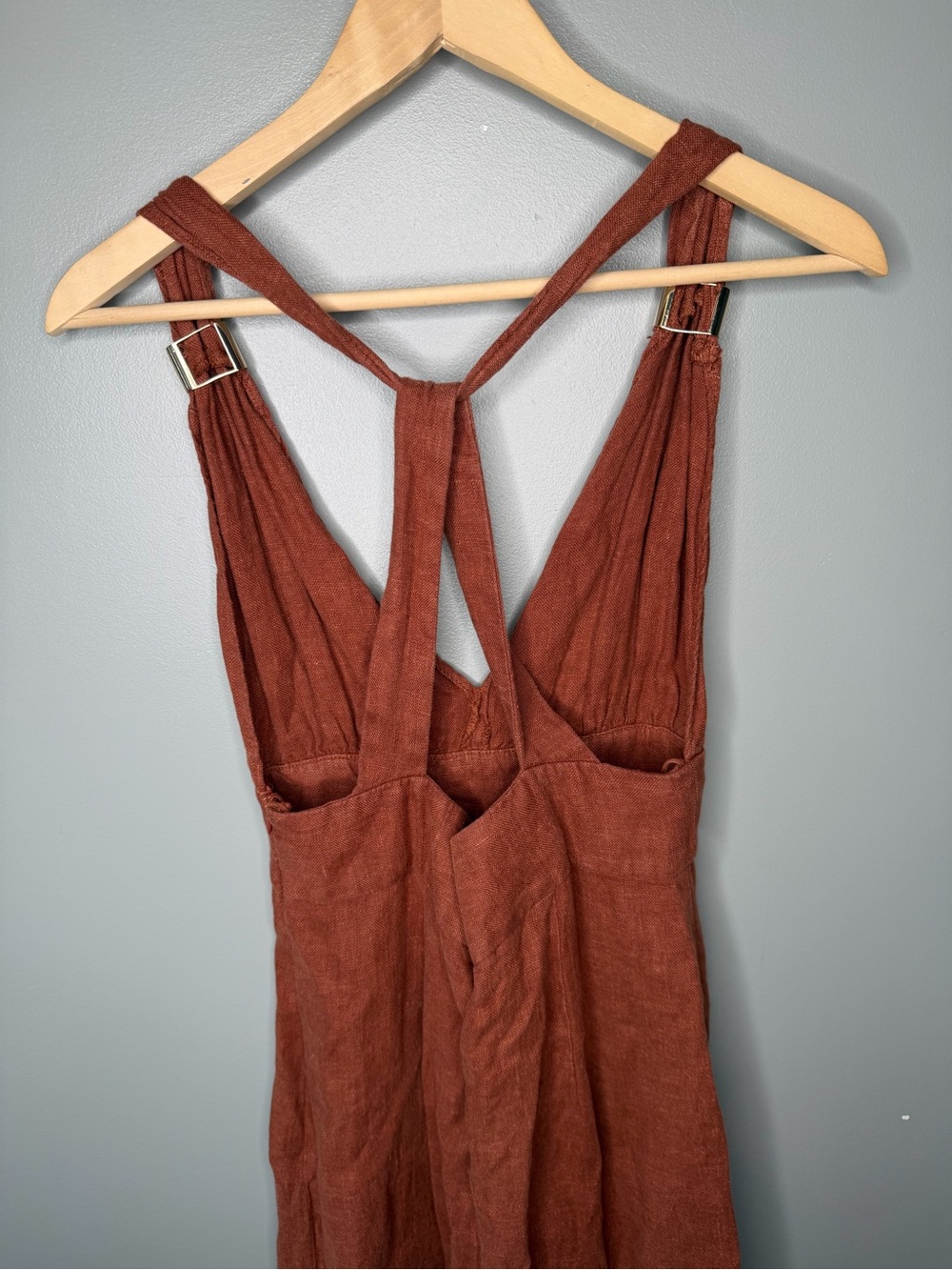 Zara Linen Midi Gold Detail - Picture 9 of 13